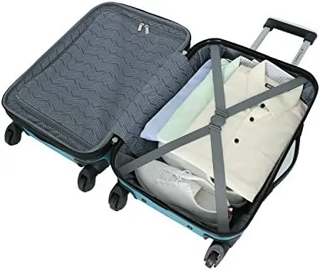 Travelers Club Chicago Hardside Expandable Spinner Luggages, Teal, 20" Carry-On - Image 4