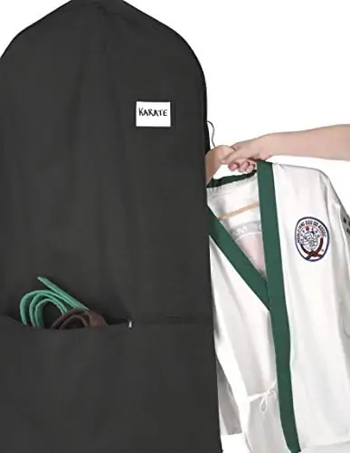 Whitmor Zippered Garment Bag with Pocket, Black - Image 4