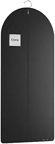 Black Garment Bag for Travel and Storage with Zipper for Suits Tuxedos Dresses and Coats 24 inch x 54 inch