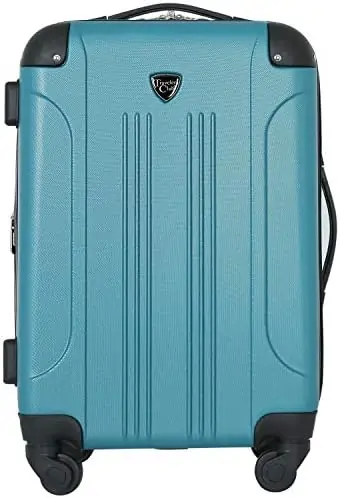 Travelers Club Chicago Hardside Expandable Spinner Luggages, Teal, 20" Carry-On